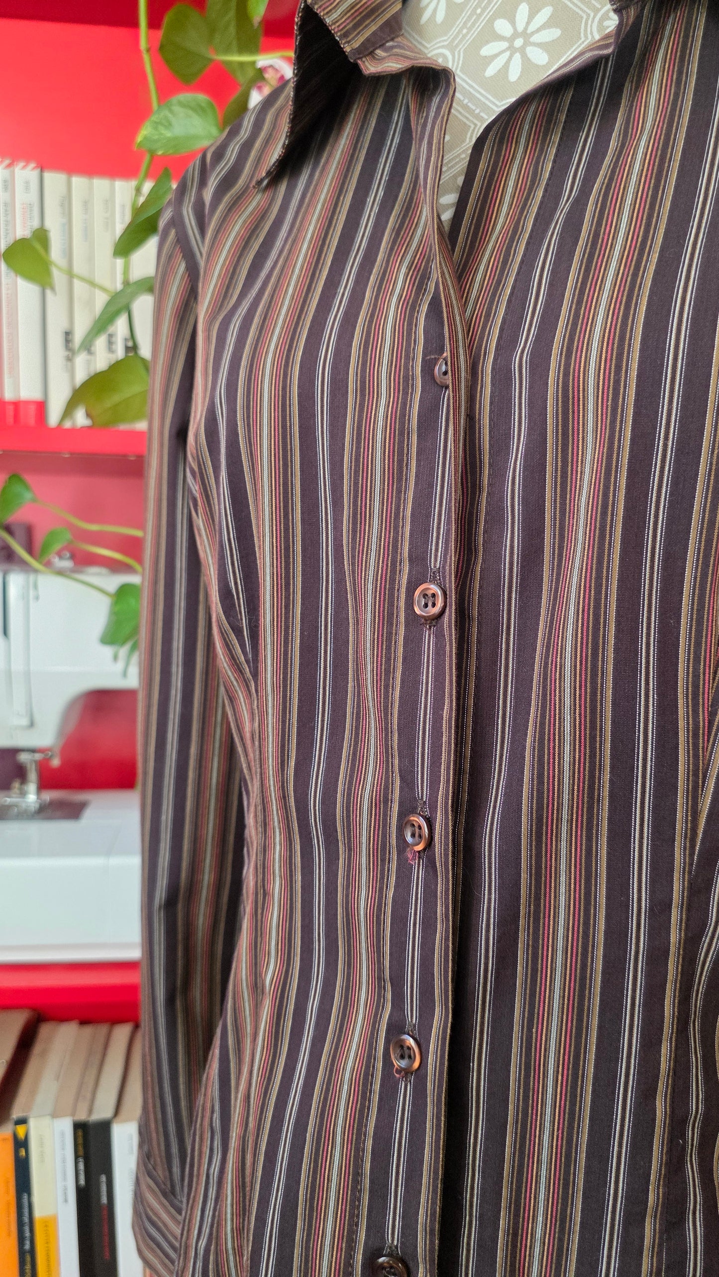 Camicia righe marrone