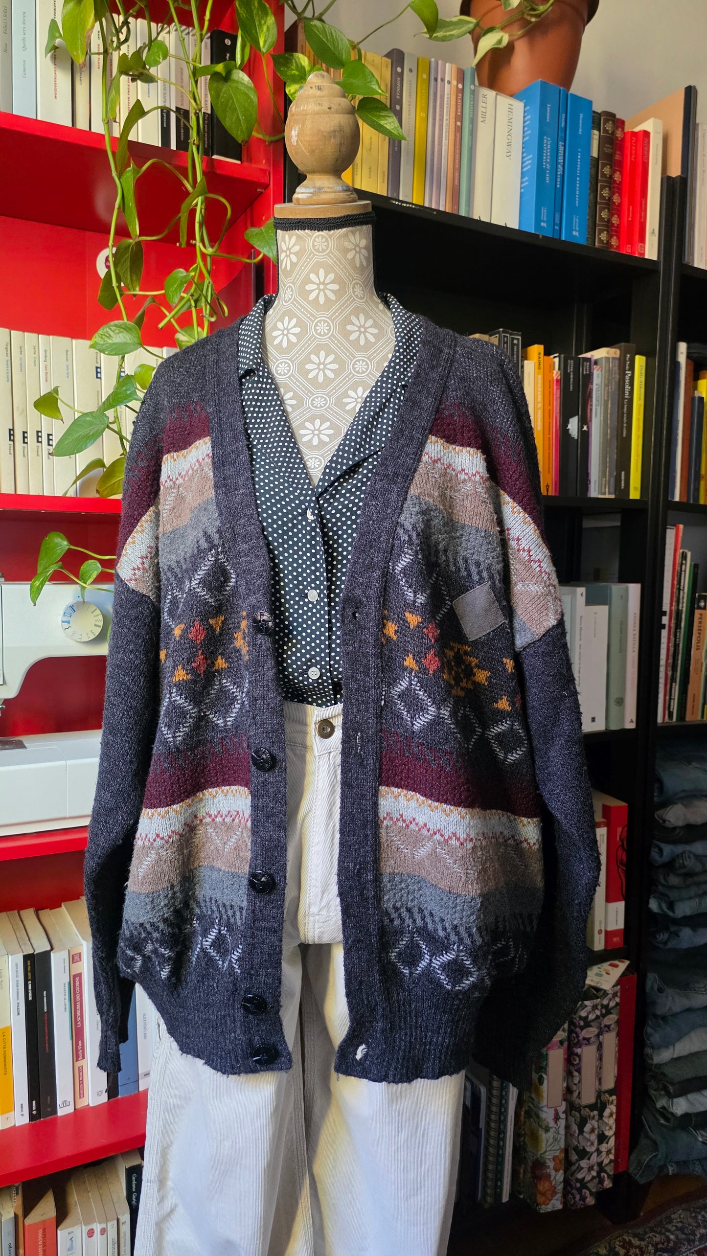 Cardigan oversize misto lana
