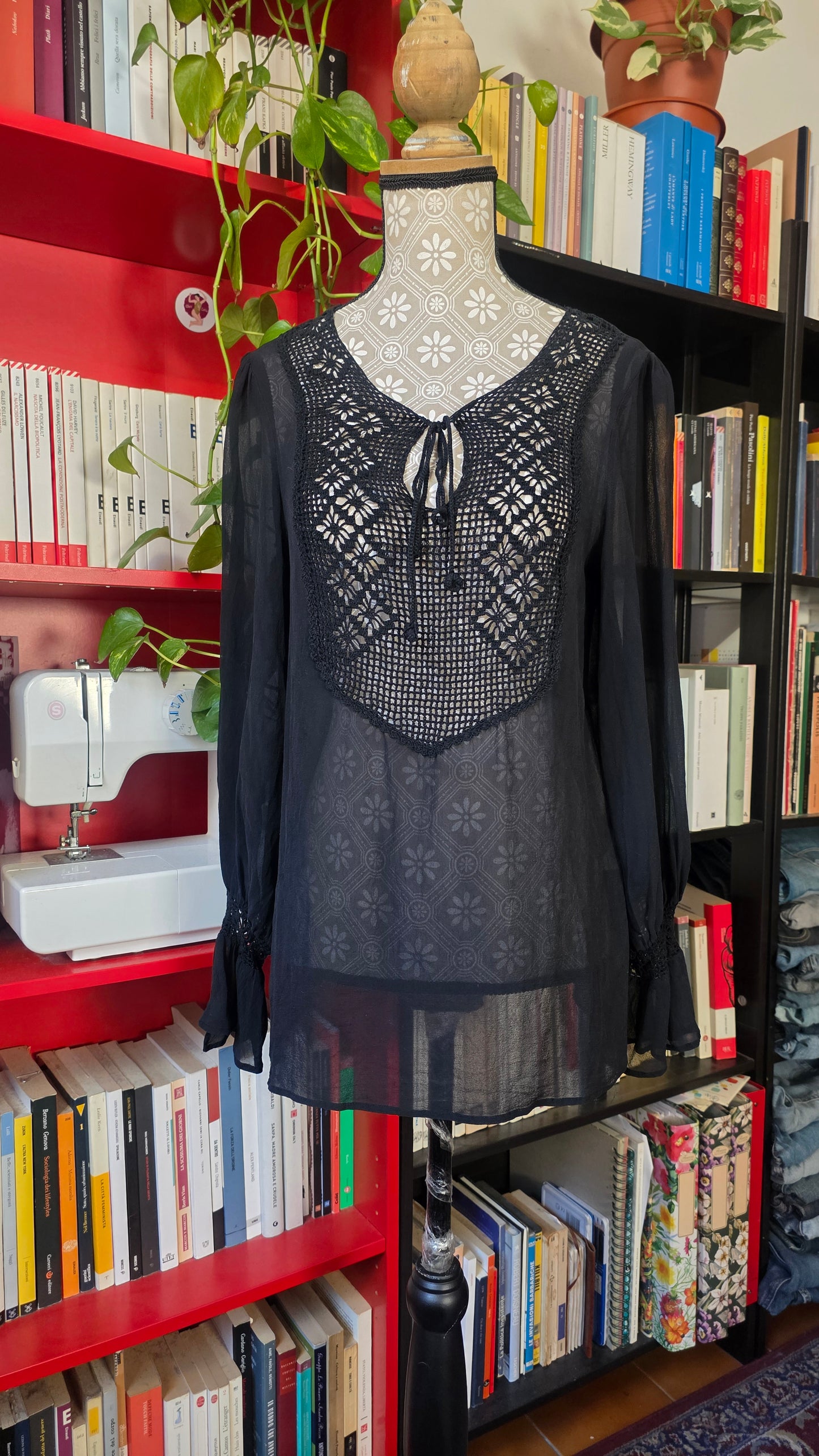 Camicia in seta nera