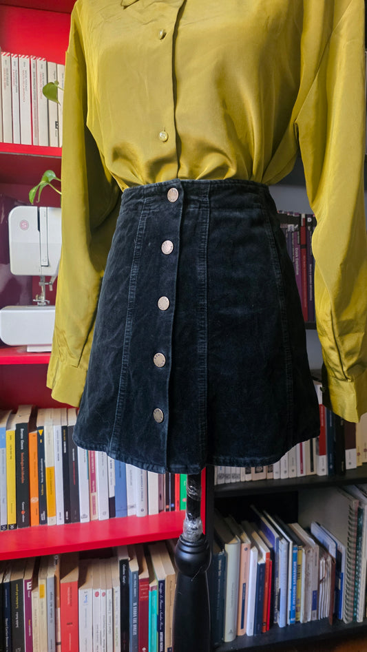 Minigonna in velluto nera