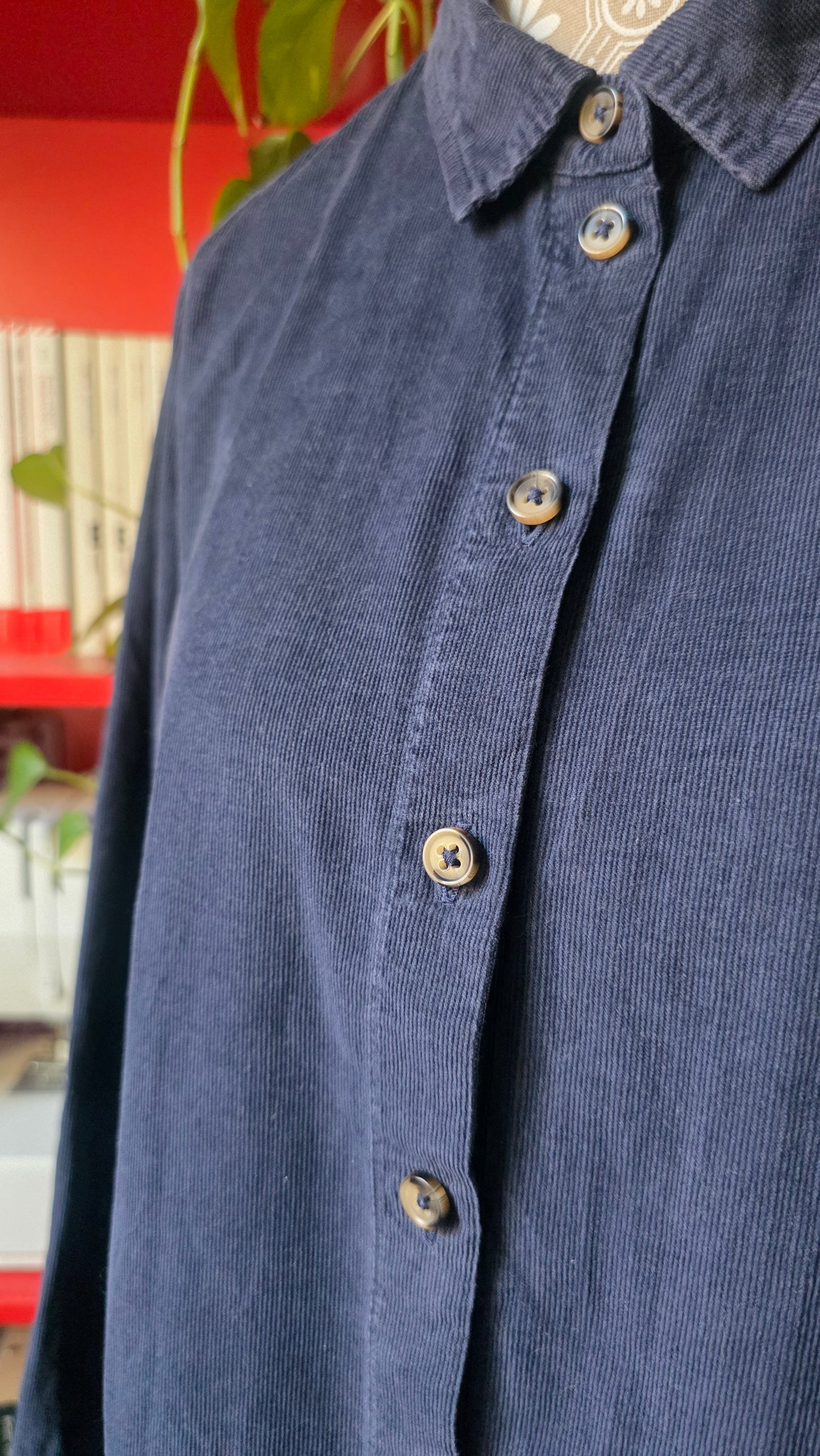 Camicia in velluto blu