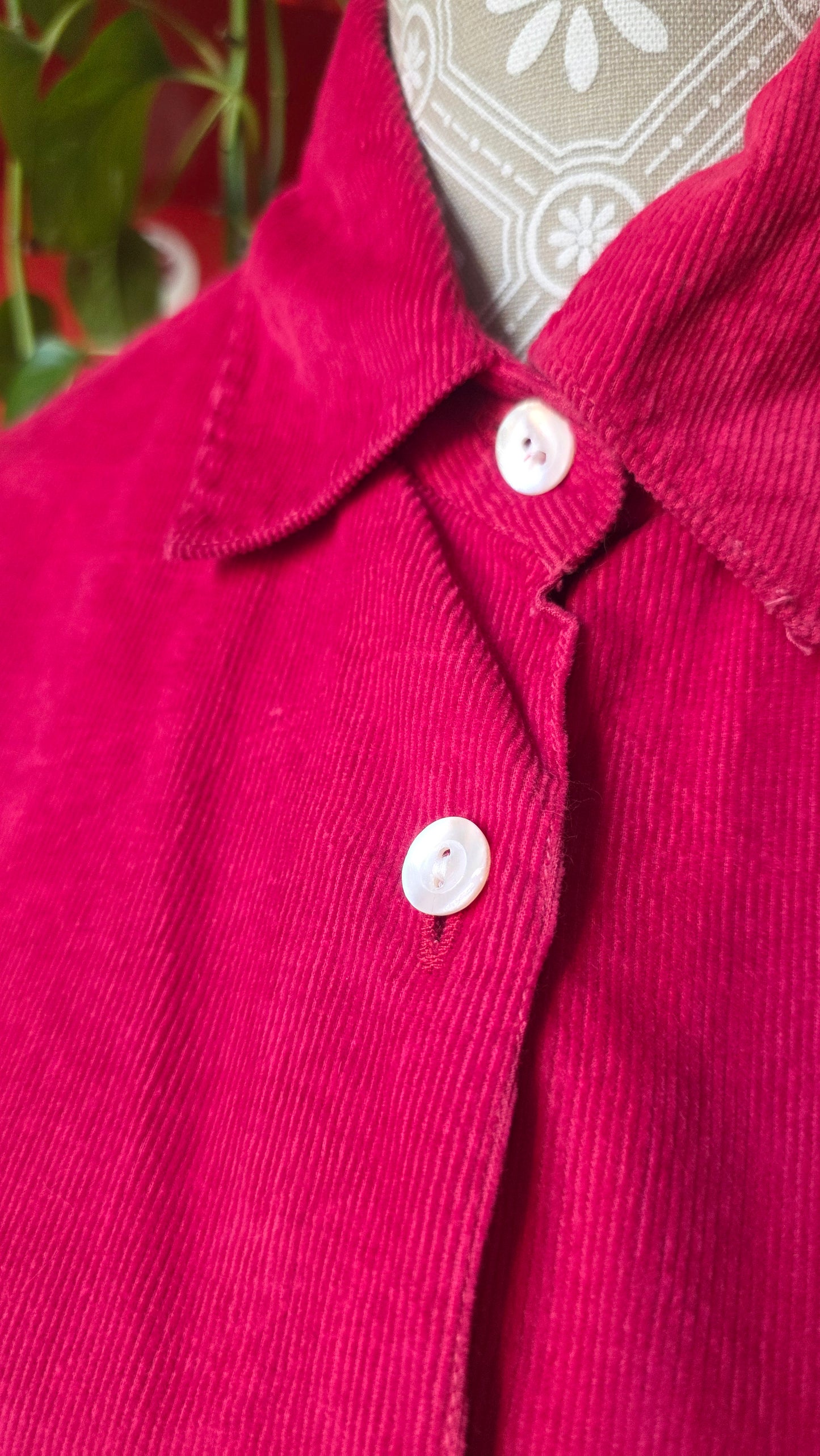 Camicia in velluto magenta