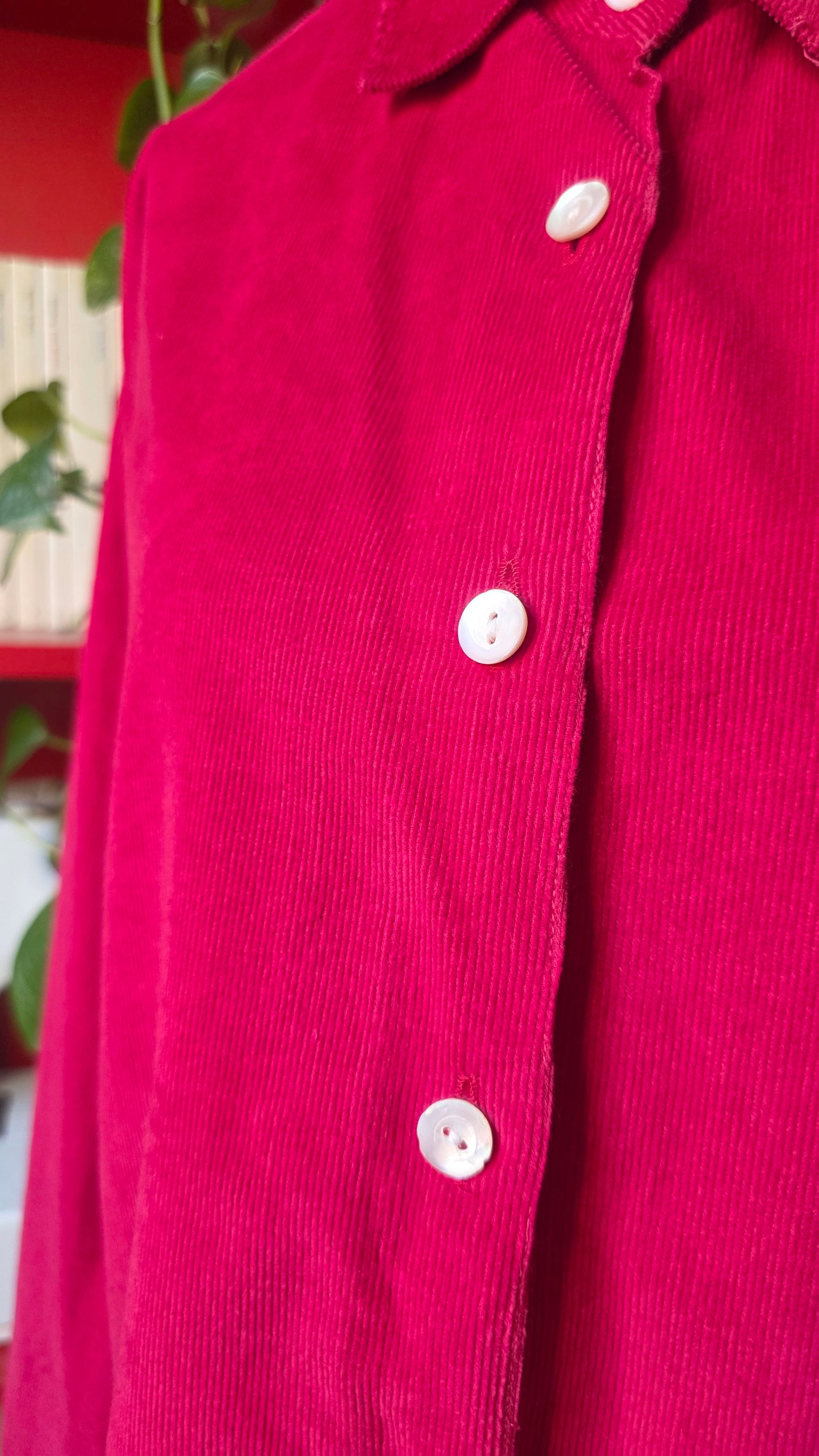 Camicia in velluto magenta