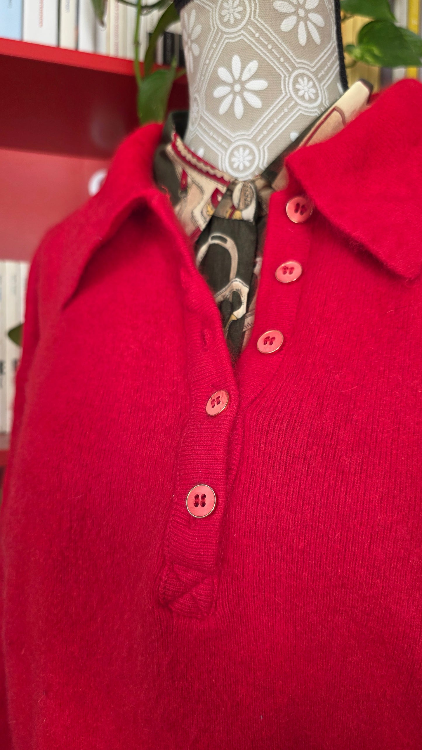 Maglione in angora rosso