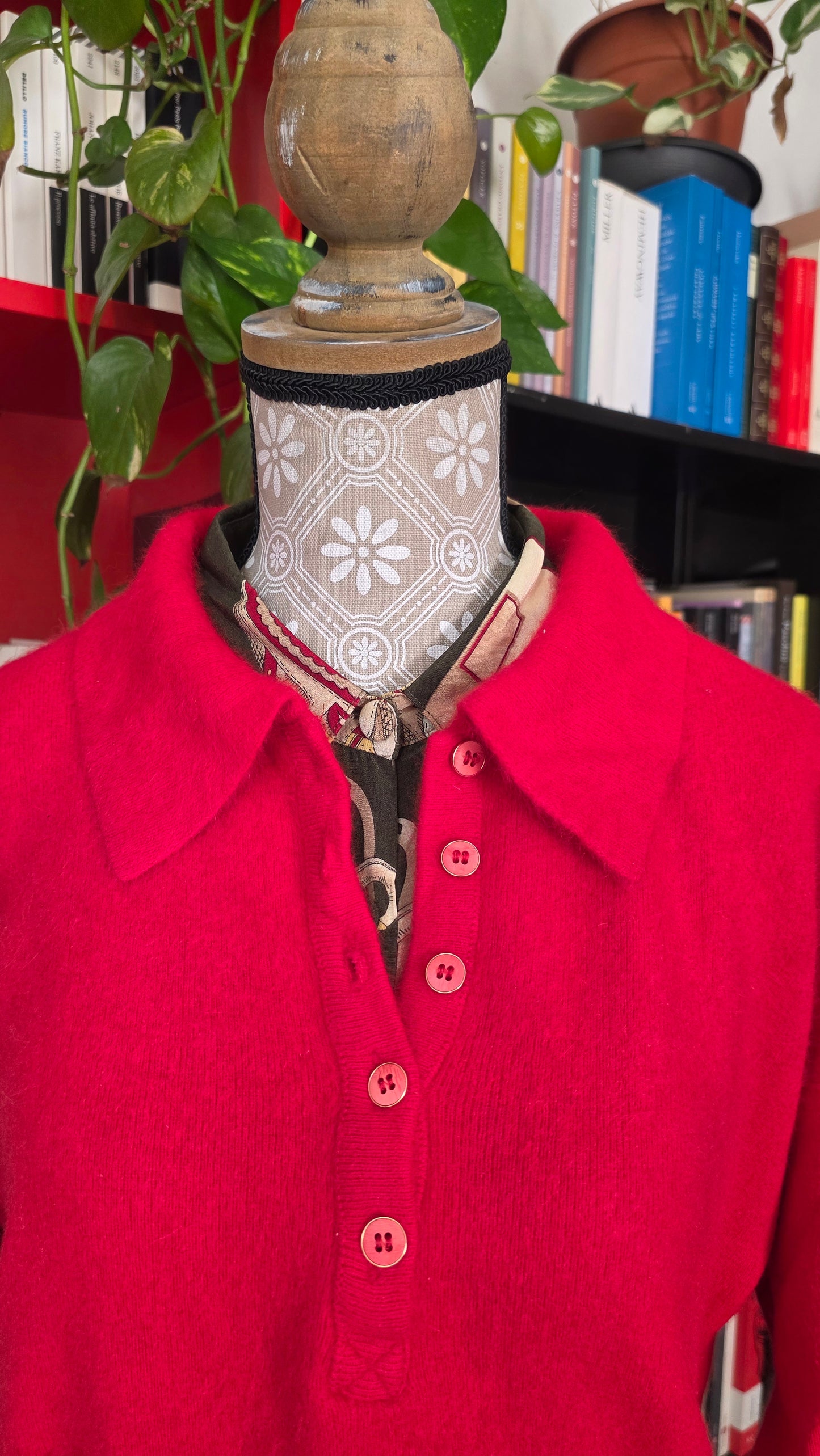 Maglione in angora rosso