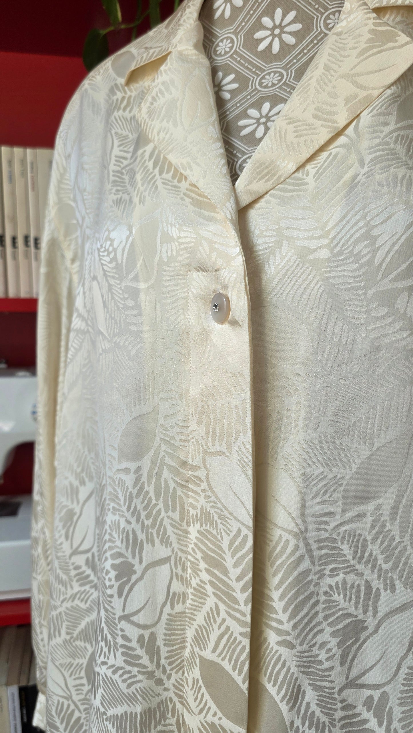 Camicia in pura seta panna