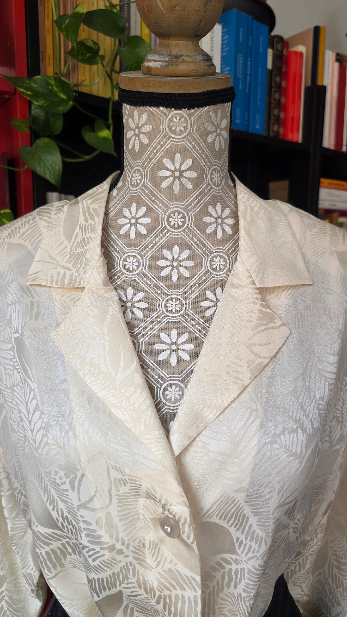 Camicia in pura seta panna