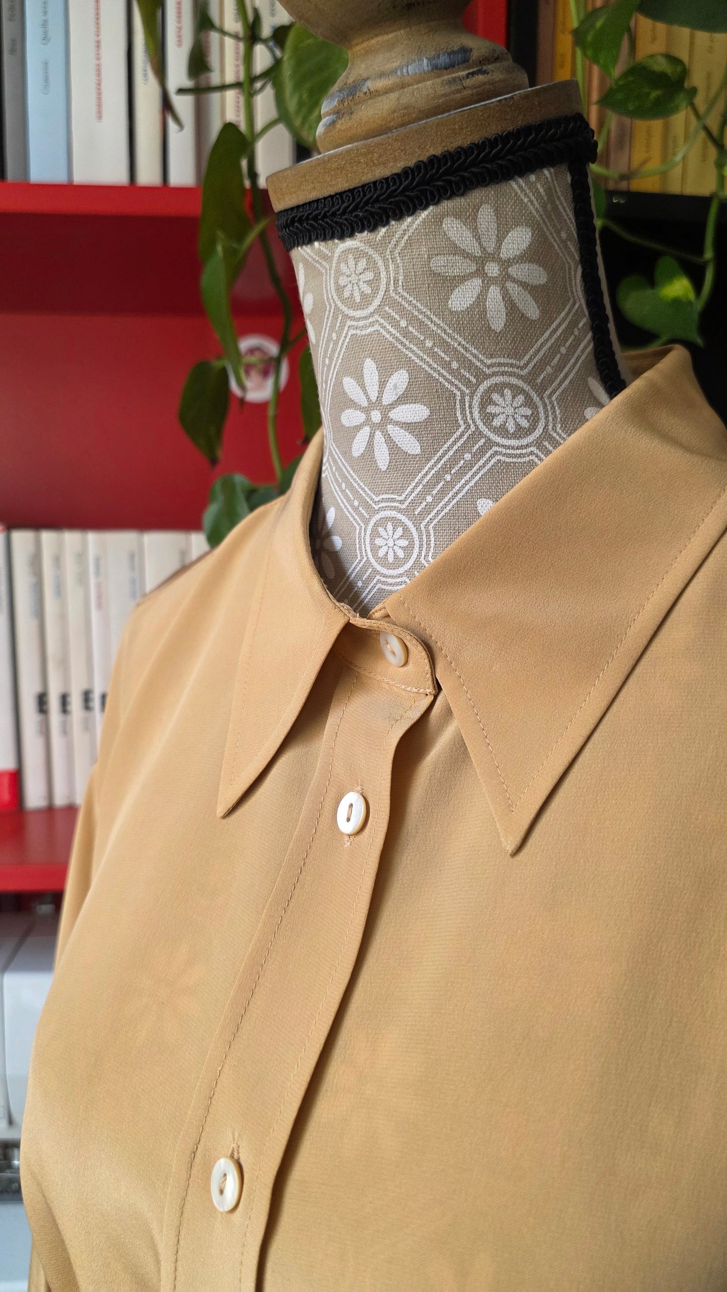 Camicia pura seta ocra