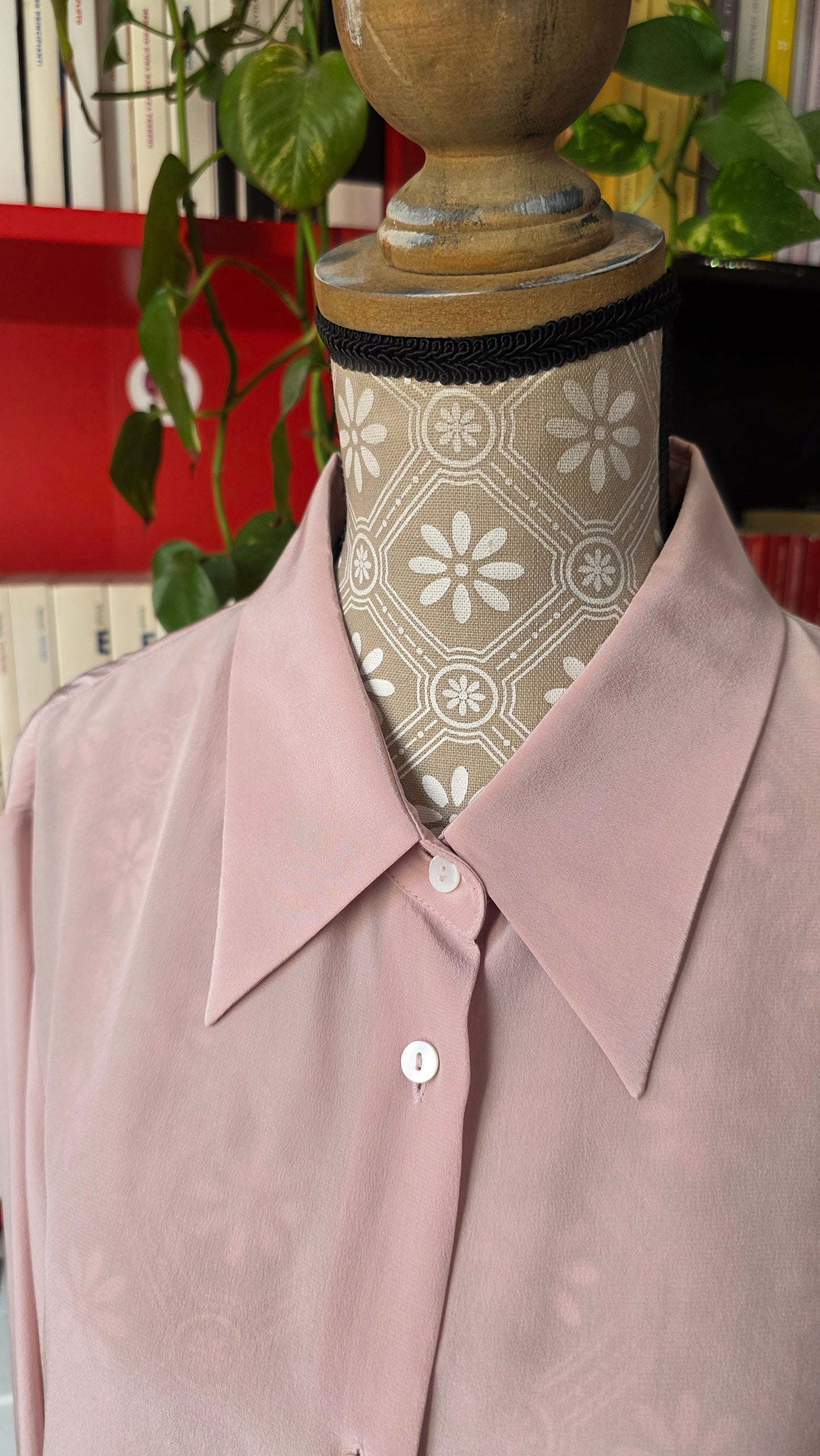 Camicia pura seta rosa