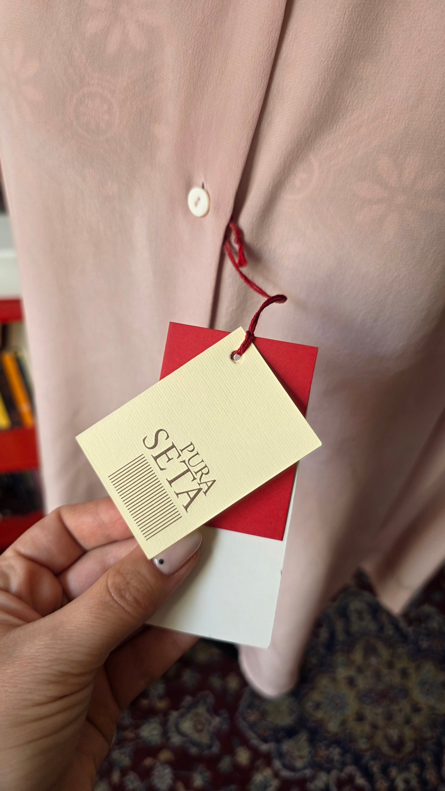 Camicia pura seta rosa