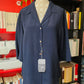 Camicia in pura seta blu notte