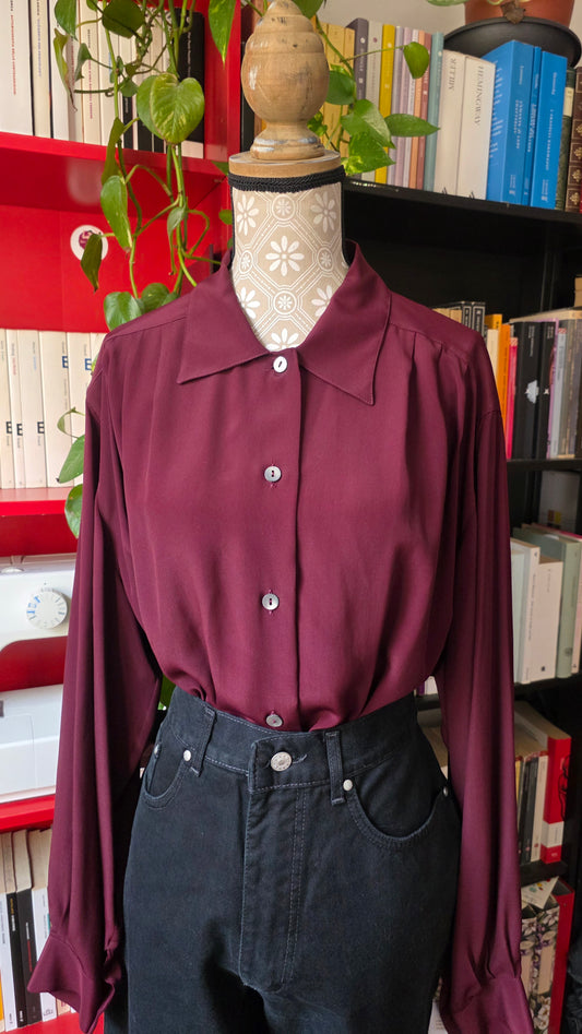 Camicia in seta vino