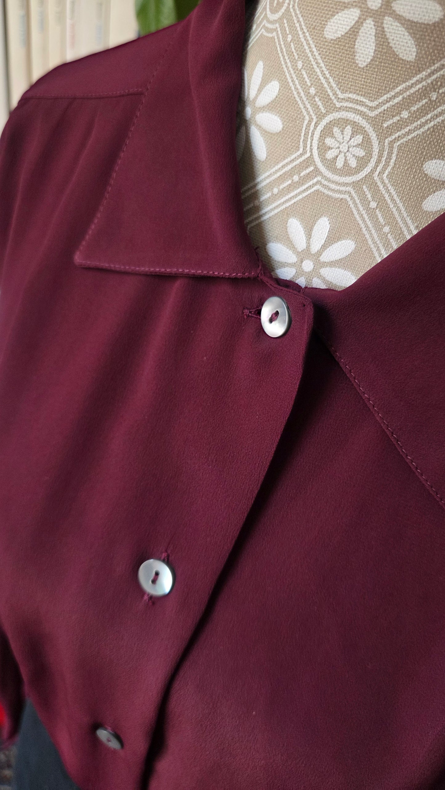 Camicia in seta vino