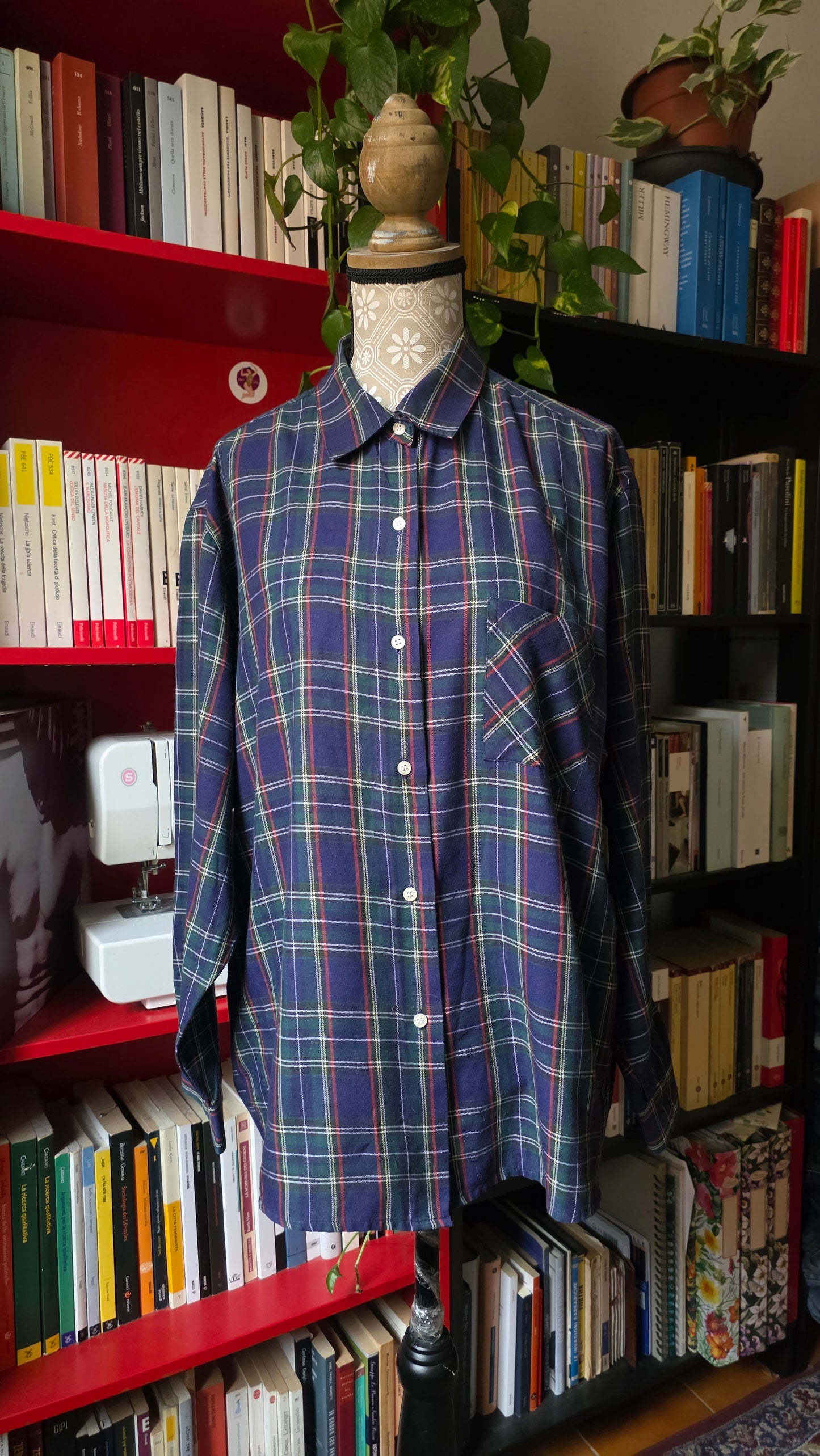 Camicia tartan blu
