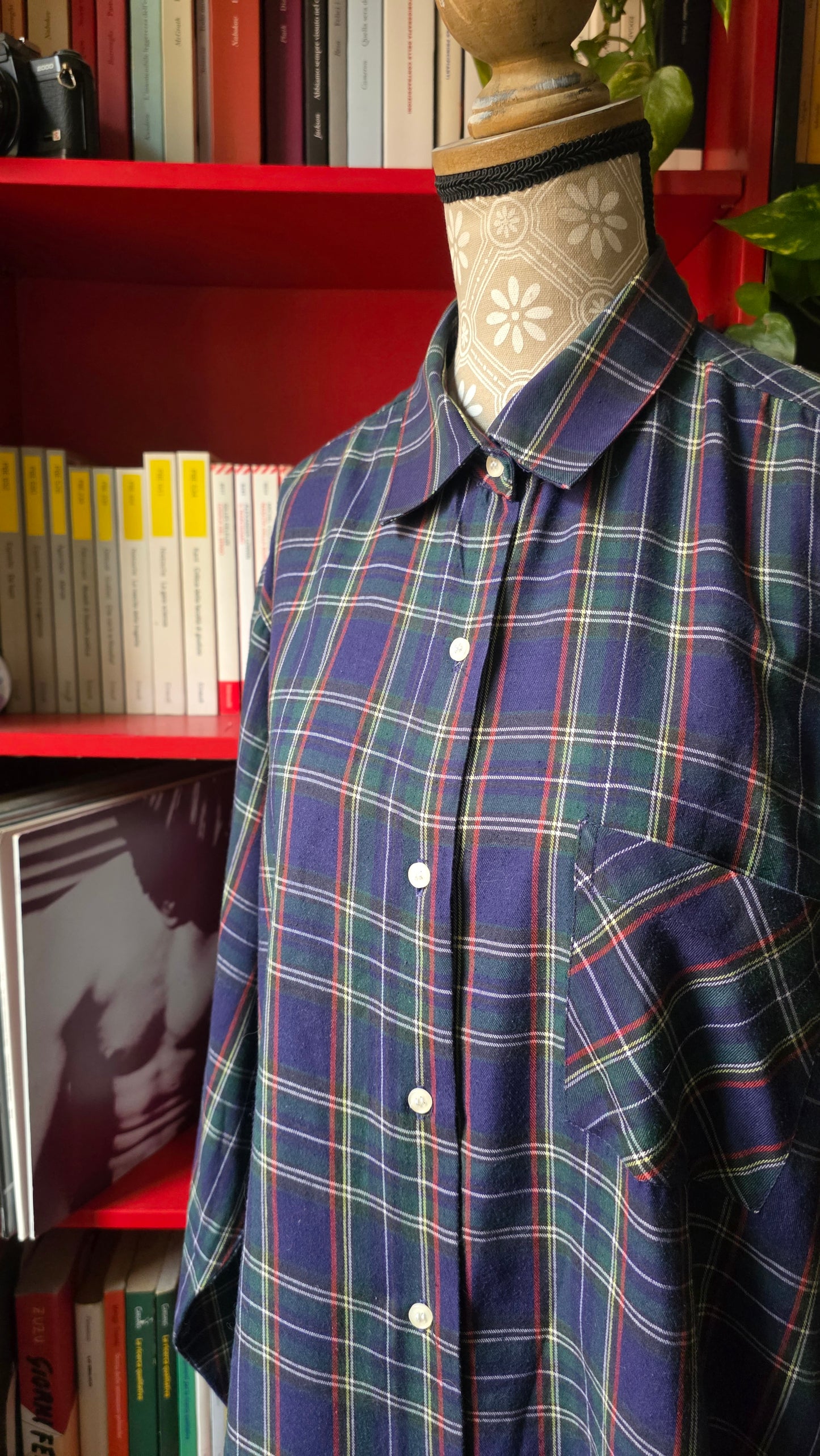 Camicia tartan blu