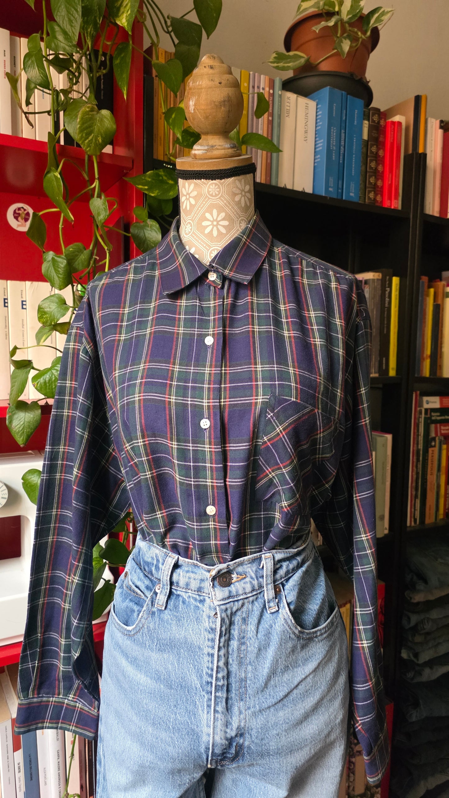 Camicia tartan blu