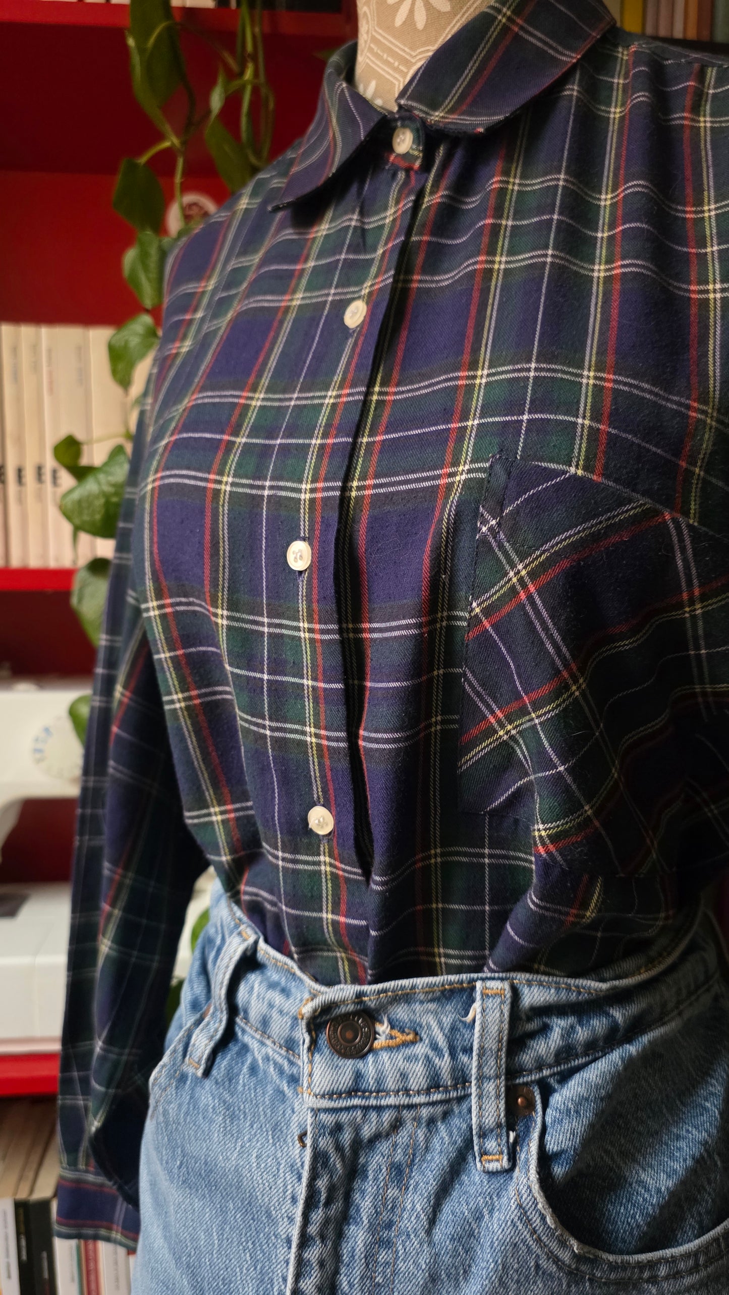 Camicia tartan blu
