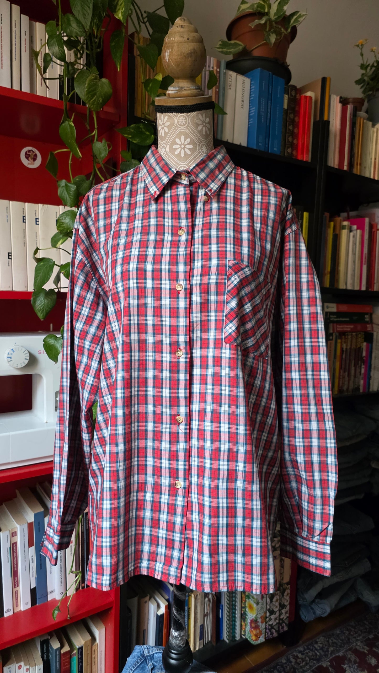 Camicia quadretti rosso verde