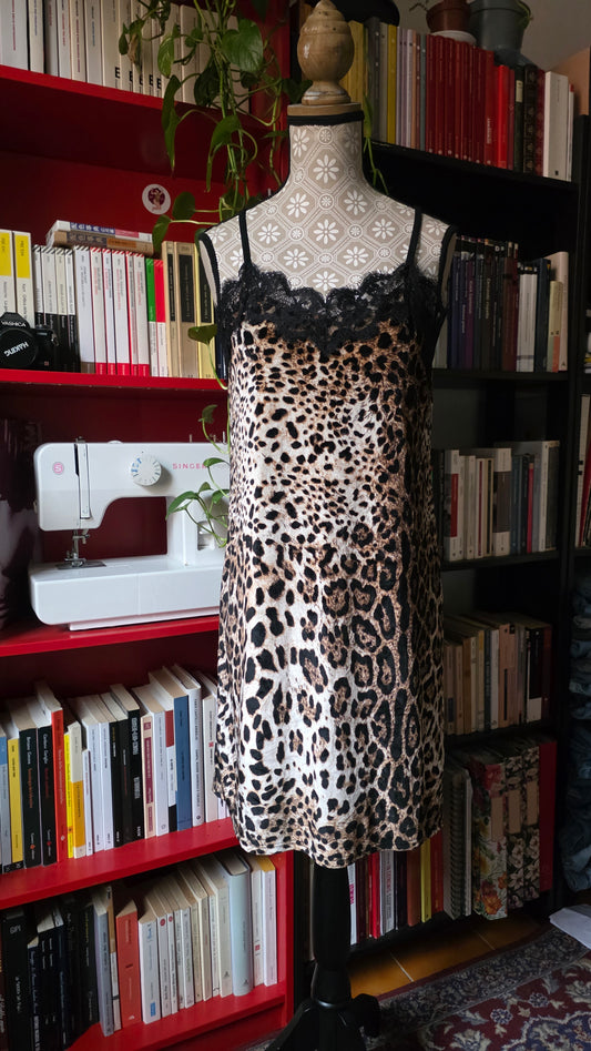 Slip dress animalier