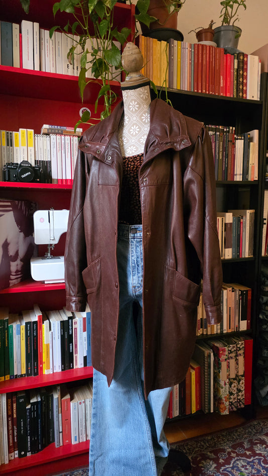 Giacca in pelle marrone