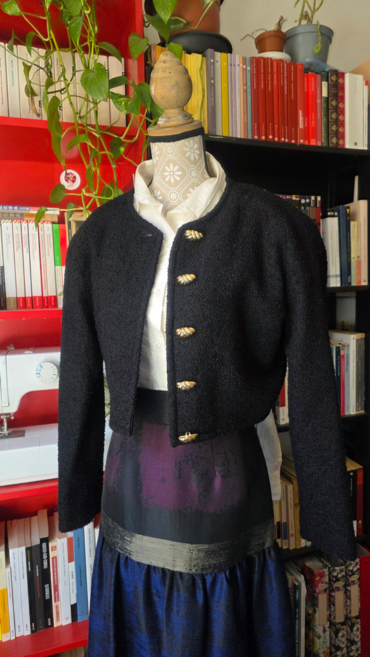 Giacca crop bouclè sartoriale
