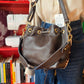 Borsa secchiello in pelle e cavallino