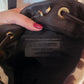 Borsa secchiello in pelle e cavallino