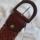 Cintura in pelle intrecciata marrone #3