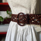 Cintura in pelle intrecciata marrone #1