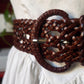 Cintura in pelle intrecciata marrone #1