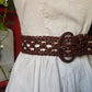 Cintura in pelle intrecciata marrone #1