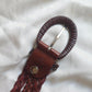 Cintura in pelle intrecciata marrone #1