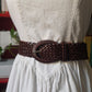 Cintura in pelle intrecciata marrone #2