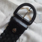 Cintura in pelle intrecciata nera