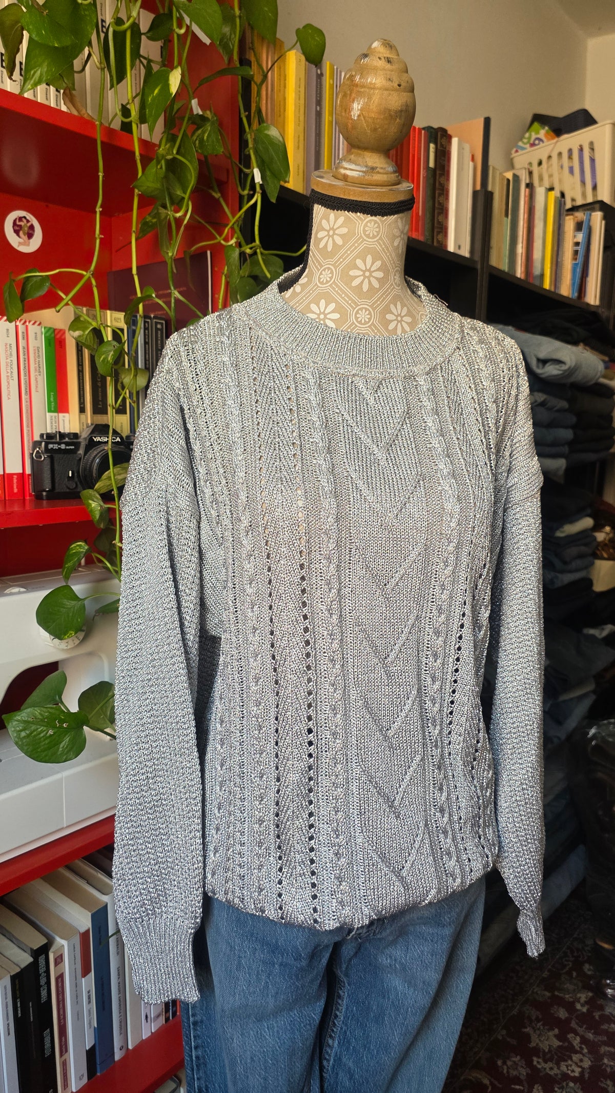 Maglione Onyx lurex argento