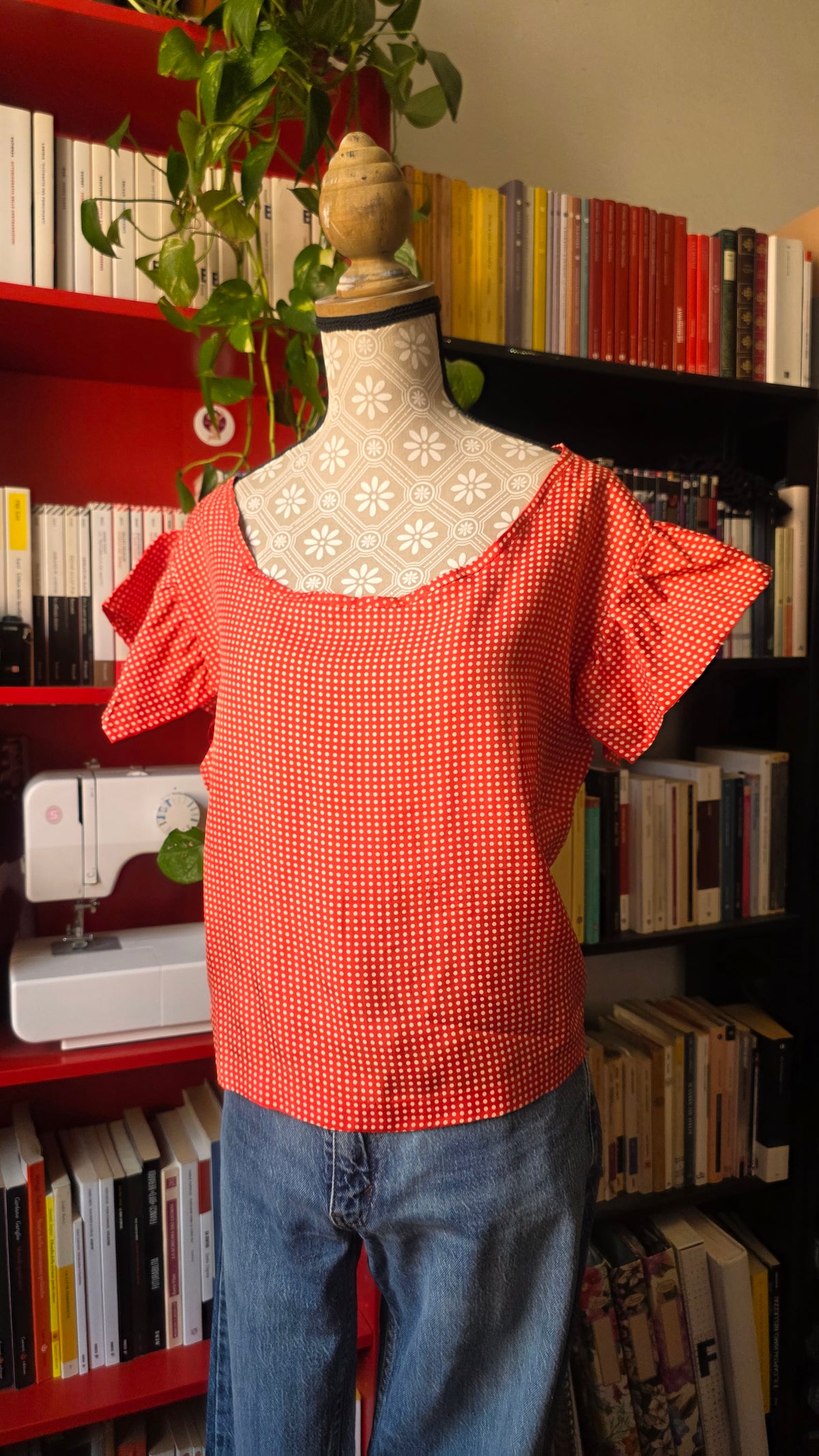 Camicia rossa pois