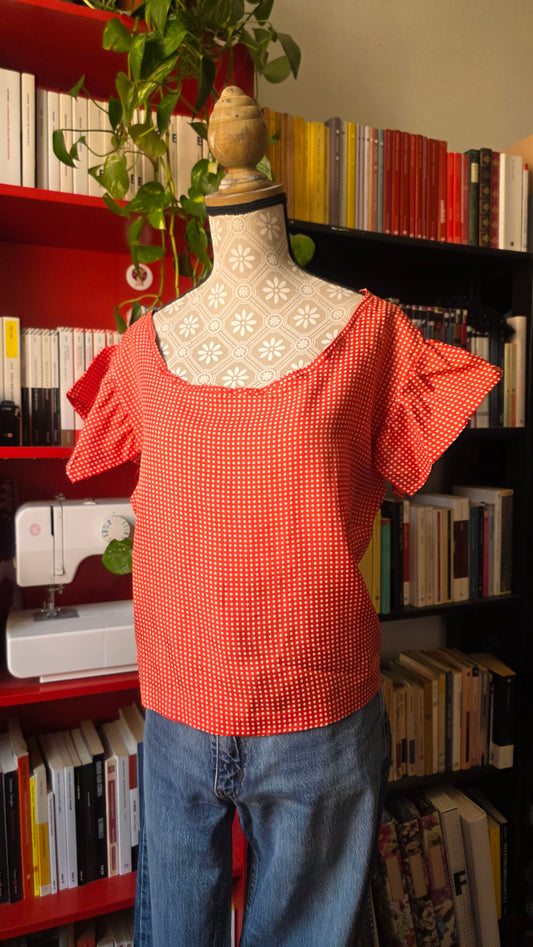 Camicia rossa pois