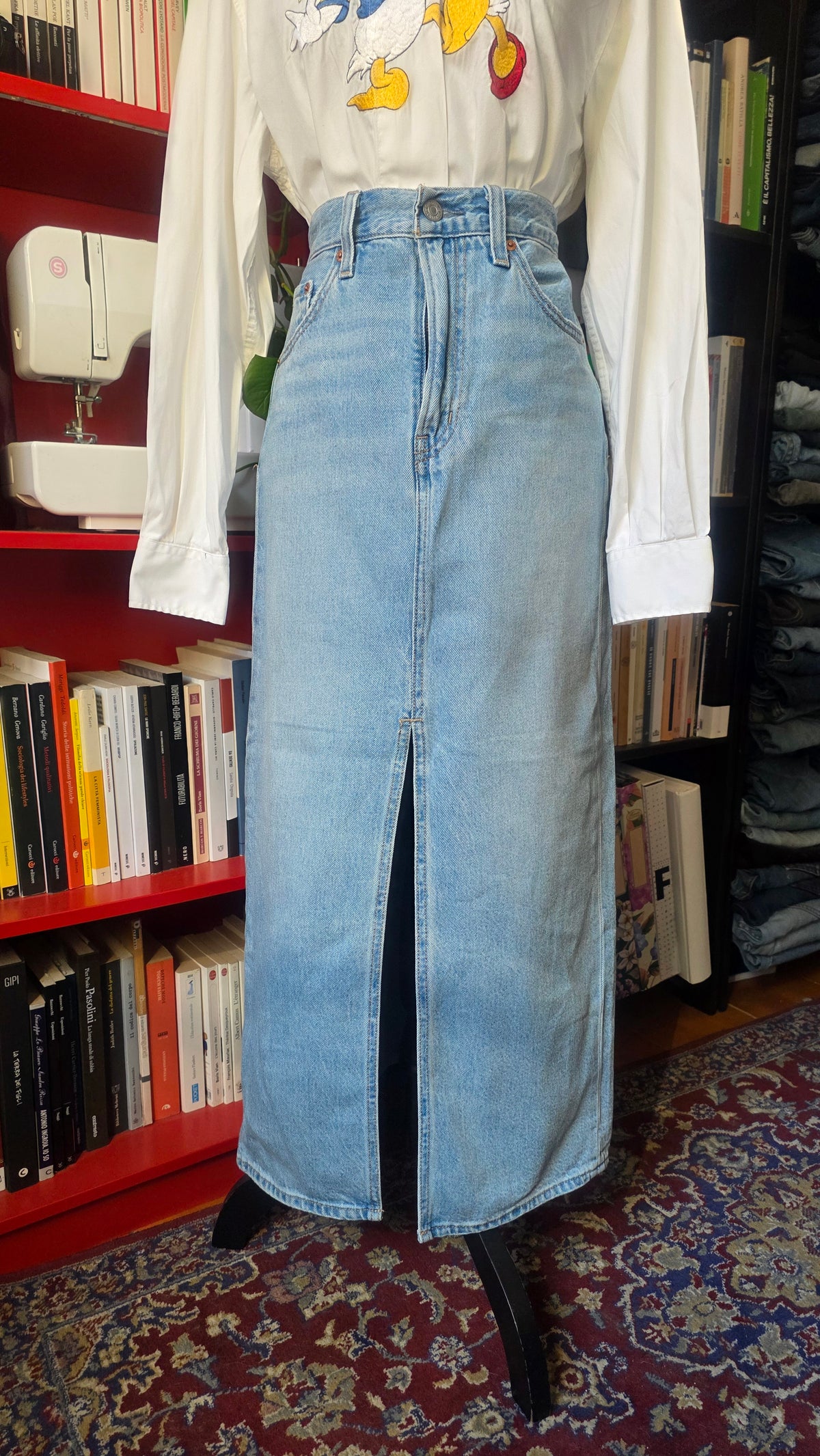 Gonna longuette Levi's denim chiaro