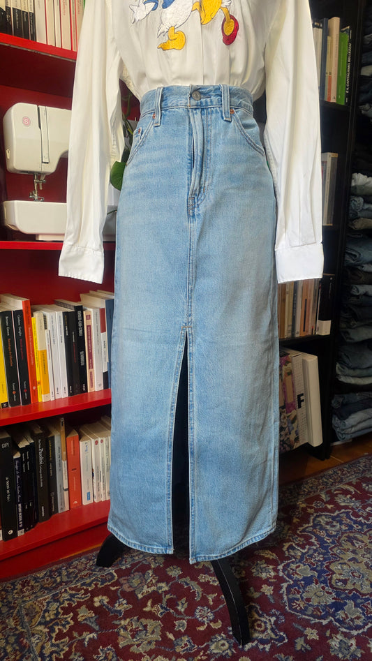Gonna longuette Levi's denim chiaro