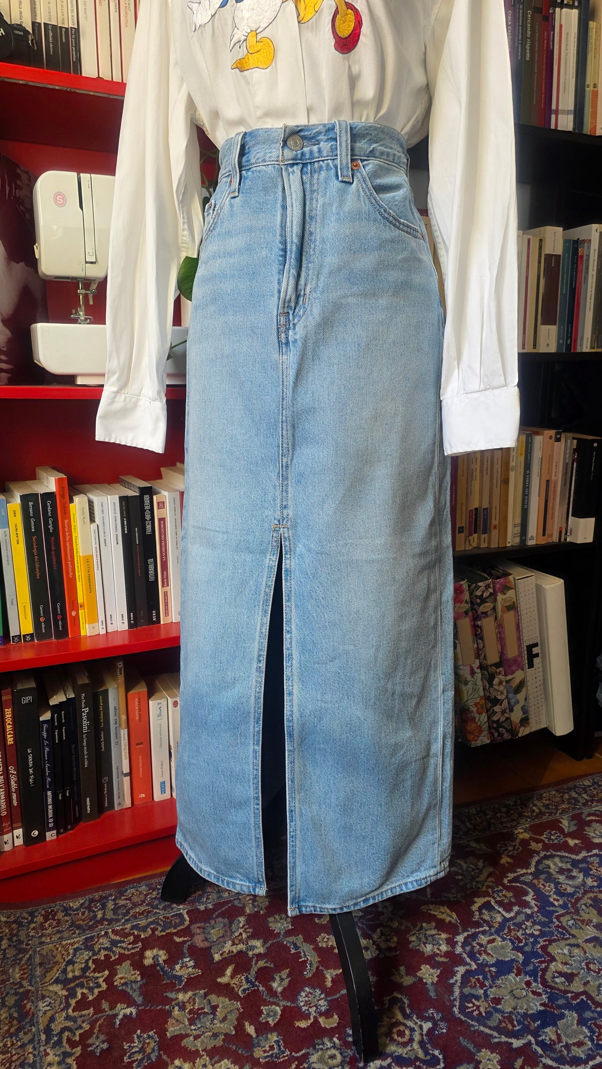 Gonna longuette Levi's denim chiaro