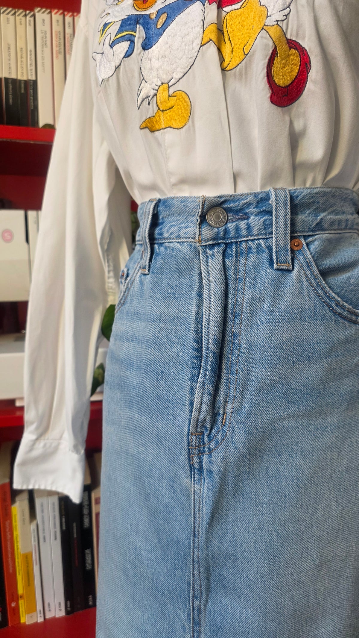 Gonna longuette Levi's denim chiaro