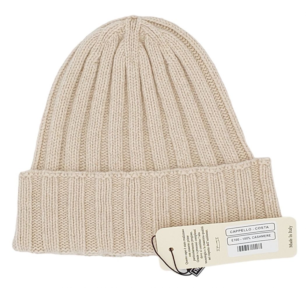 cappello a coste in 100% cashmere (15 colori disponibili)