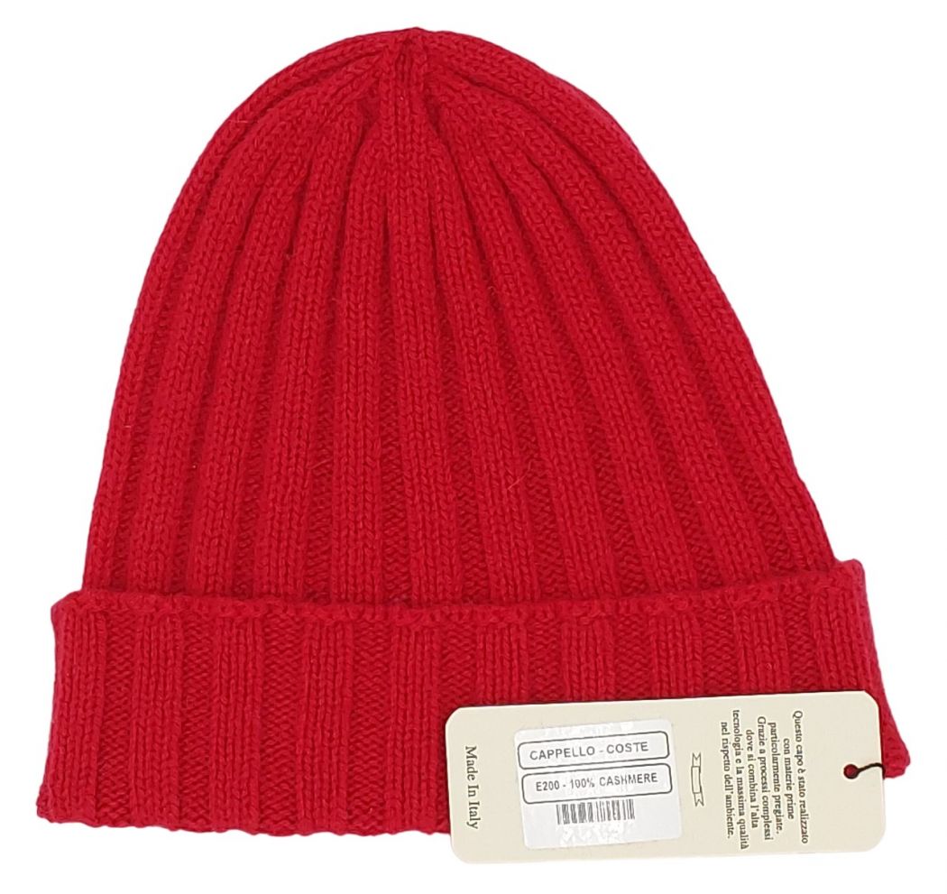 cappello a coste in 100% cashmere (15 colori disponibili)