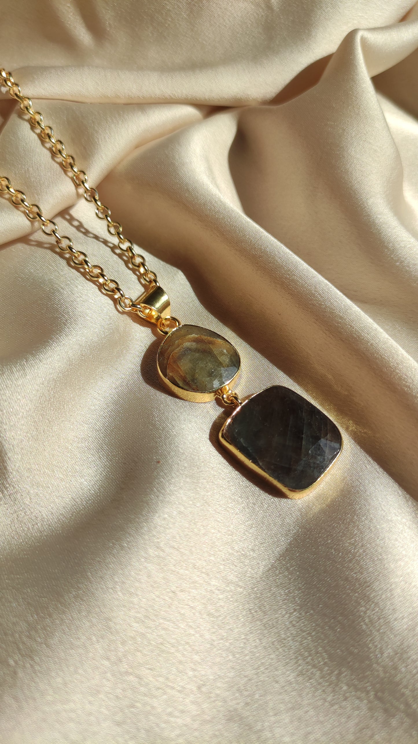 Collana onice e labradorite