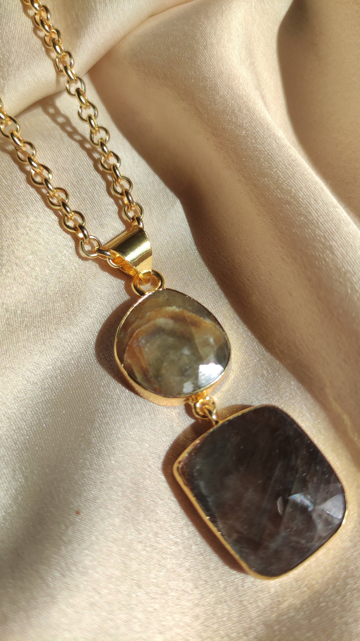 Collana onice e labradorite