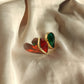 Anello cristalli verde e rosso