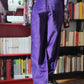 Pantaloni in velluto viola
