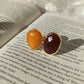 Anello cristalli arancione e bordeaux