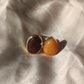 Anello cristalli arancione e bordeaux