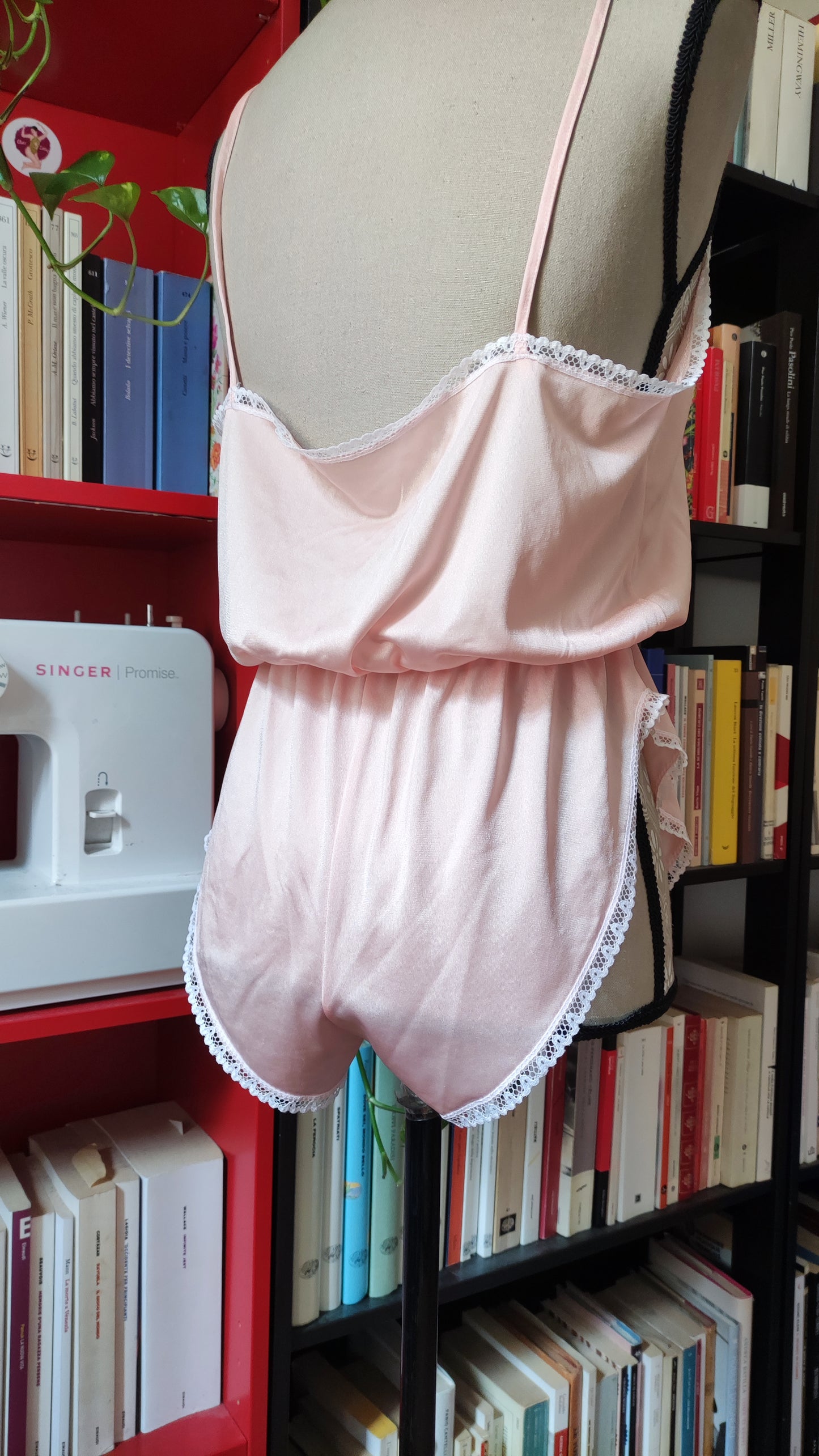 Body lingerie rosa e bianco